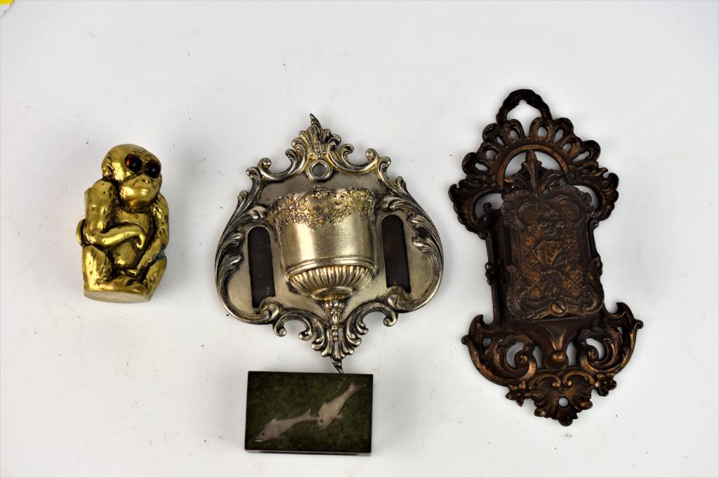 Antique Metal Match Safe Grouping (1 of 10)