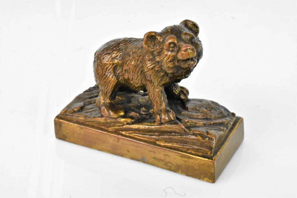 Antique Bronze Bear Cub Figural Sculpture (1 of 4)