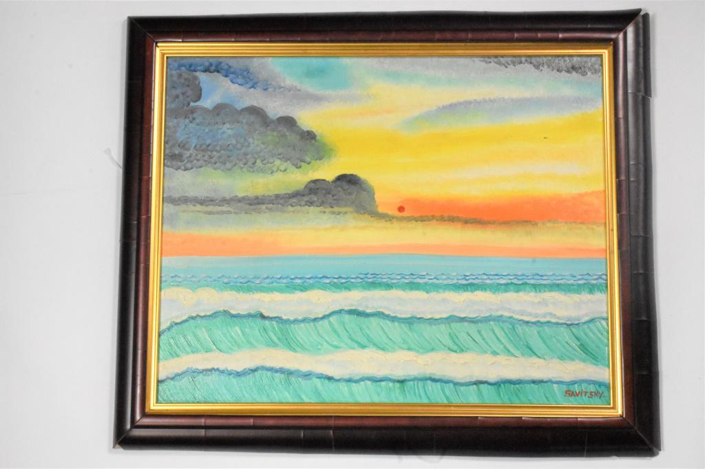 Jack Savitsky "Seascape Sunset Sunrise" Born 1910 (1 of 2)