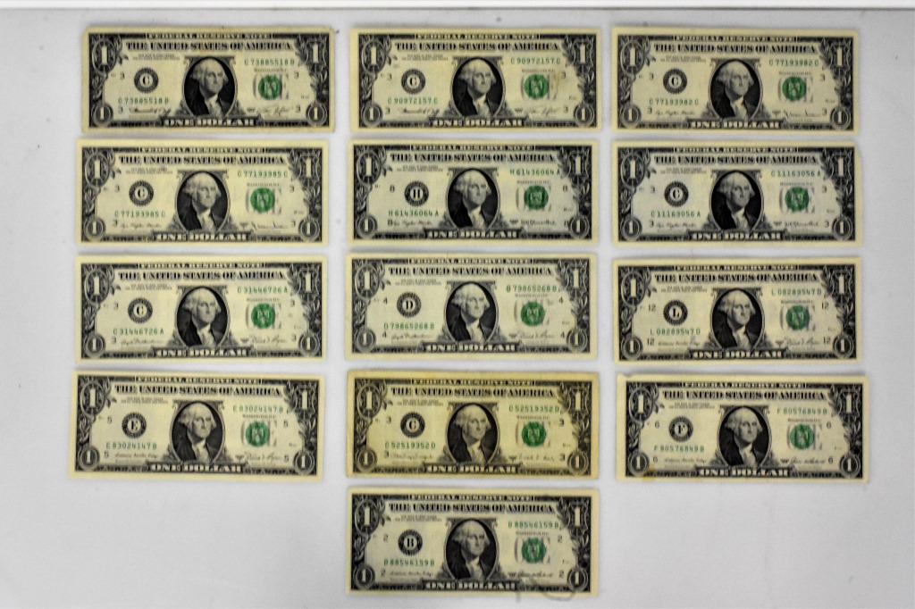 13 $1.00 Error Notes (1 of 4)