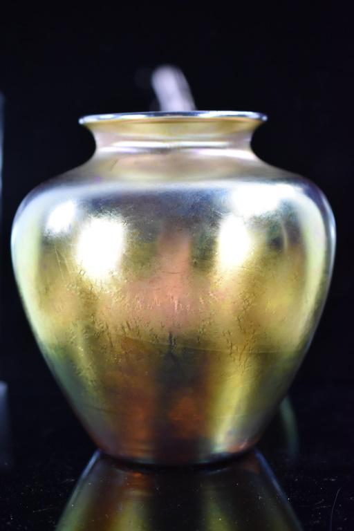 Large Steuben Gold Aurene Art Glass Vase (1 of 5)
