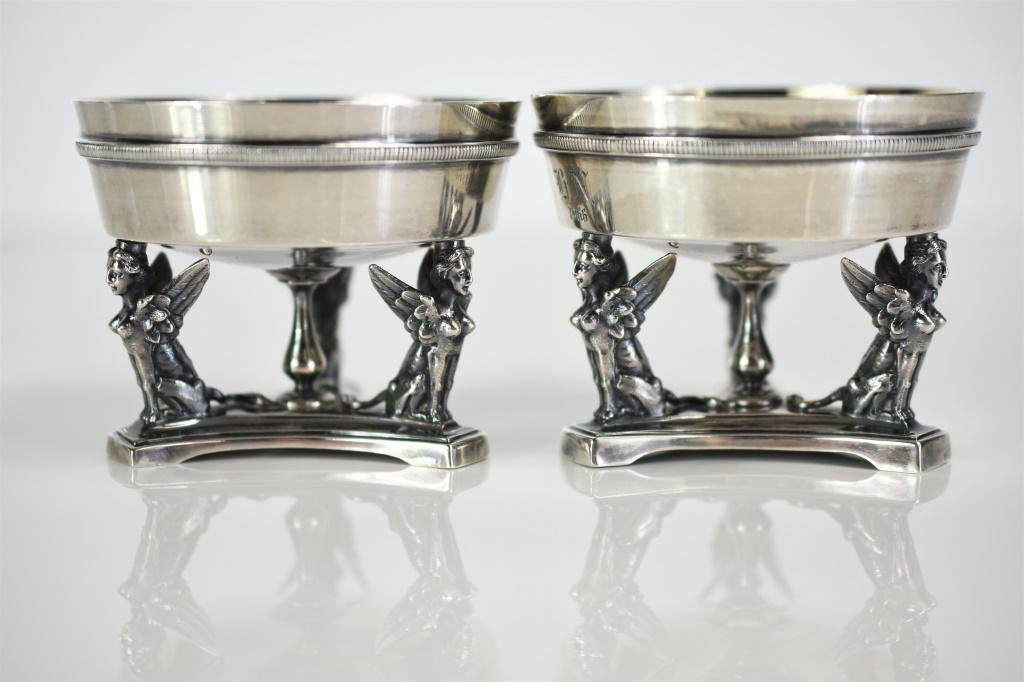 Gorham Aesthetic Sterling Salt Cellars Gilt 1865 (1 of 10)