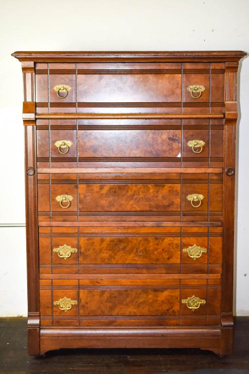 Victorian Walnut Lockside High Chest (1 of 7)