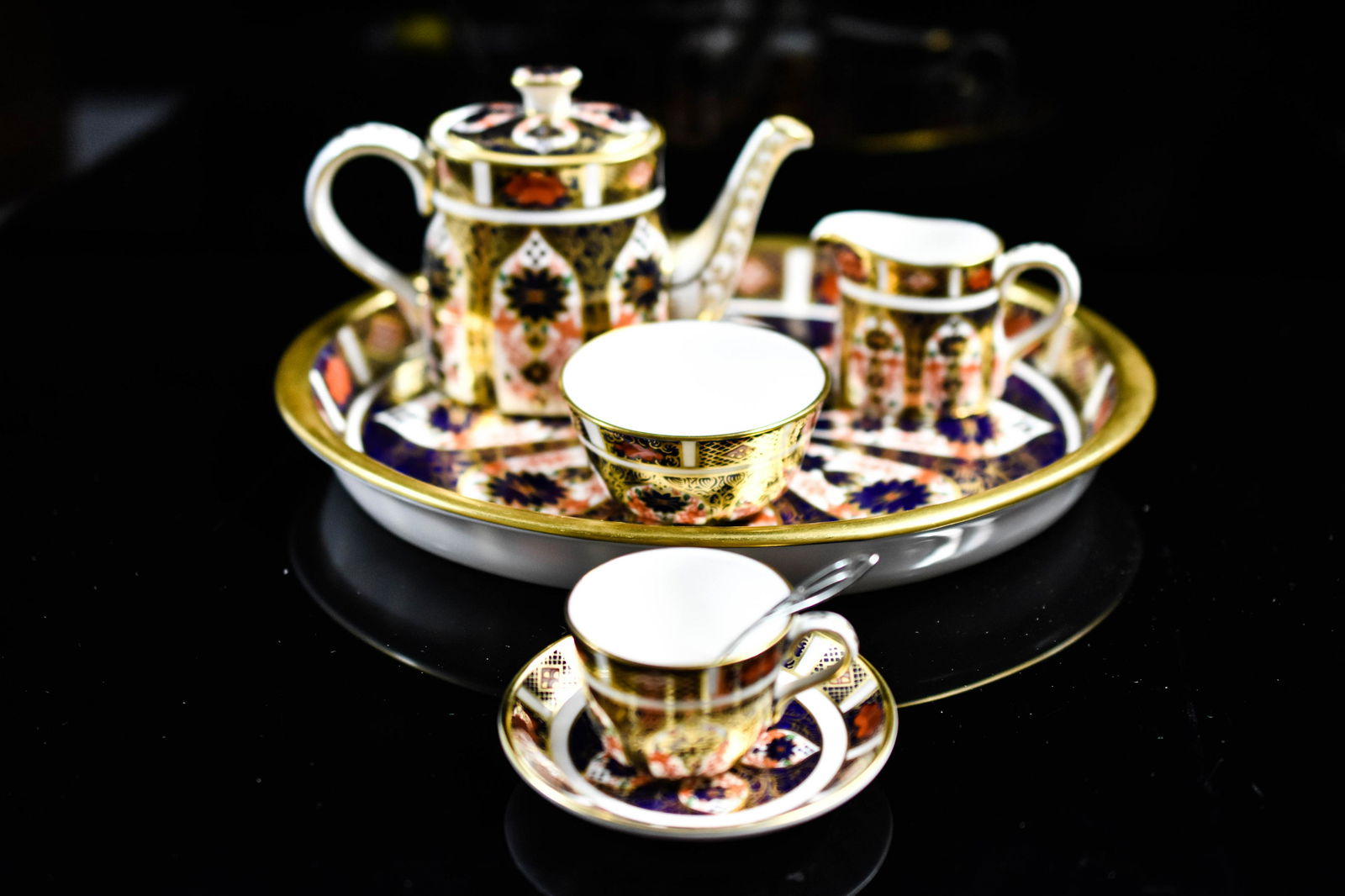 English Royal Crown Derby Miniature Tea Set (1 of 5)