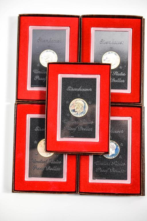 Eisenhower Proof Silver Dollar Brown Ikes Grouping (1 of 1)