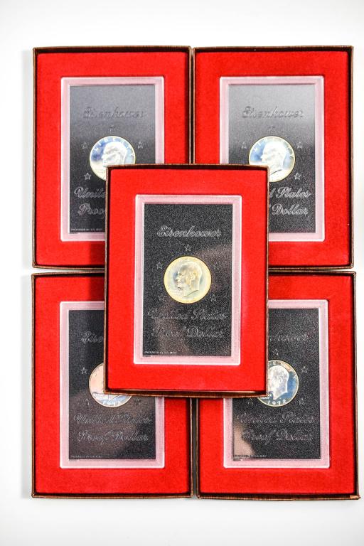 Eisenhower Proof Silver Dollar Brown Ikes Grouping (1 of 2)