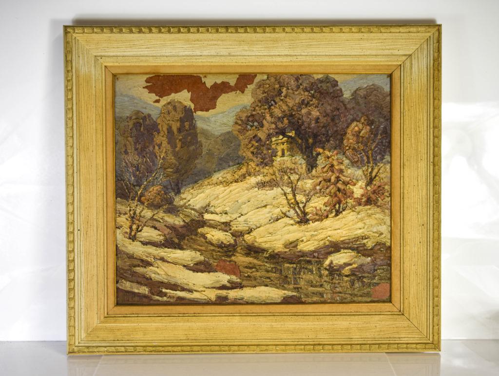 Otto Bierhals Born 1879 Oil on Board Woodstock NY (1 of 7)