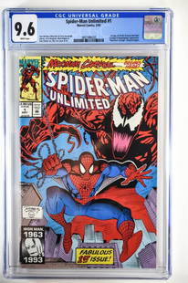 Spider-Man Unlimited #1 CGC 9.6: Spider-Man Unlimited #1 CGC 9.6 Marvel Comics, 5/93 1st app of Shriek (Frances Barrison). Carnage & Doppleganger appearance. "Maximum Carnage" storyline begins. Tom DeFalco, Mike Barr & Terry Kavanaug