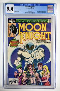 Moon Knight #1 CGC 9.4: Moon Knight #1 CGC 9.4 Marvel Comics, 11/80 Part 1 of the origin of Moon Knight; 1st appearance of Raoul Bushman. Doug Moench story; Bill Sienkiewicz cover & art.