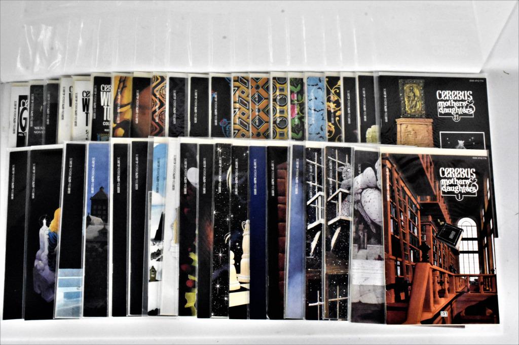 Cerebus Comic Grouping: Grouping includes (40+) Cerebus comics, #151 to #202 near straight run, including Bone, Strangers in Paradise and Eddie Campbell appearances, Guys storyline begins. Comics appear to be in near mint co