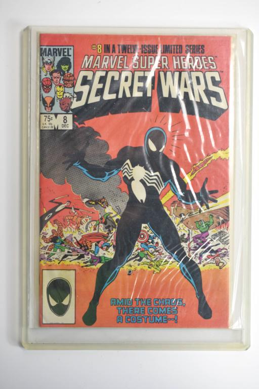 Secret Wars-1984-Complete Series: Includes Secret Wars-1984-complete series, #1 - #12, including origin of the Alien Symbiote, Venom, Death of Wasp, 1st new Spider-Woman appearance. Comics appear to be in very fine to good condition.