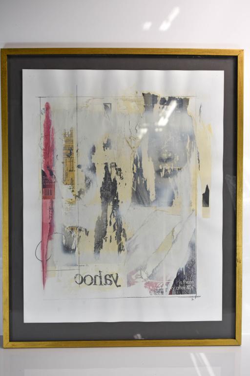 Herbstreith Mixed Media Artwork: Done with a combination of paint and magazines, SLR. Artist: Charles Herbstreith Discovery art. Pop Culture and Pop Art is identifiable by consumer symbols such as a can of Campbell's Soup or celebrit