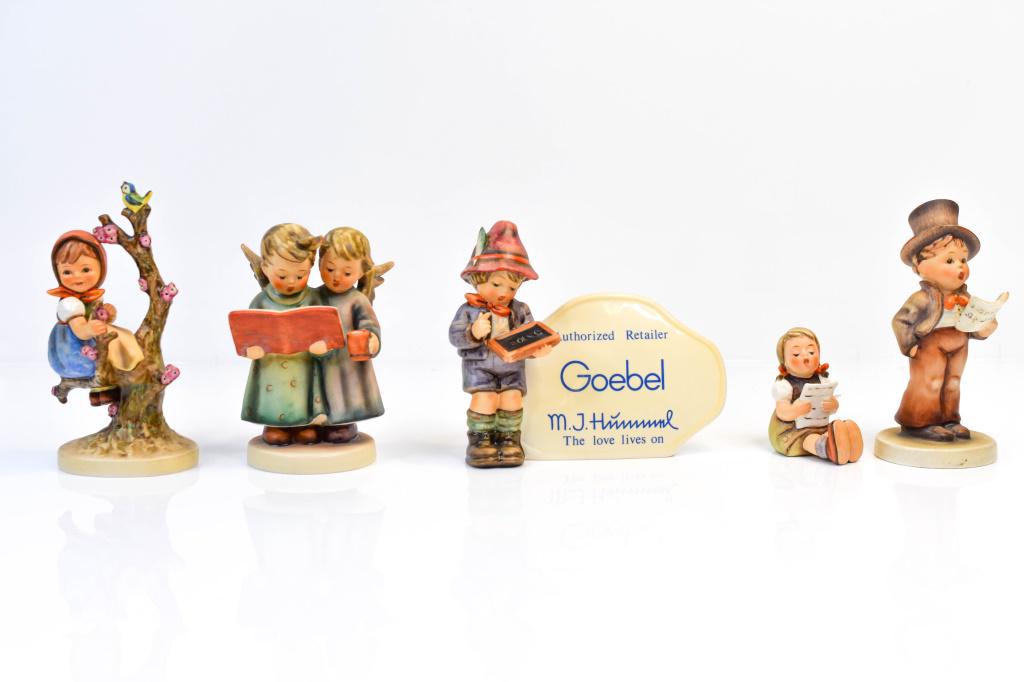 Goebel Hummel Sign & Figurines Lot of 5: Includes (5) Goebel Hummel Sign & Figurines.