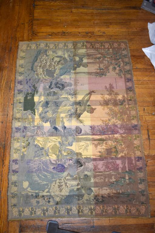 Vintage Hanging Wall Tapestry 1930's 57" x 38 1/2": Size: 57" x 38 1/2"