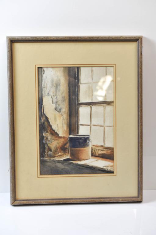 Richard Kocanash Watercolor: Richard Kochenash, (1955- ), Painted Early '80s. Watercolor, "crock In Morning Light", 17"x21" And Approx. 9.25"l By 13.5"h Viewable.