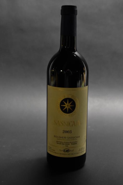 2003 San Guido Sassicaia Bolgheri Wine: Includes (1) Unopened 2003 San Guido "sassicaia" Bolgheri Wine From Tuscany Pick Up Only. From Local Estate. Must Be 21 To Purchase And Show Valid Identification Upon Pick Up.