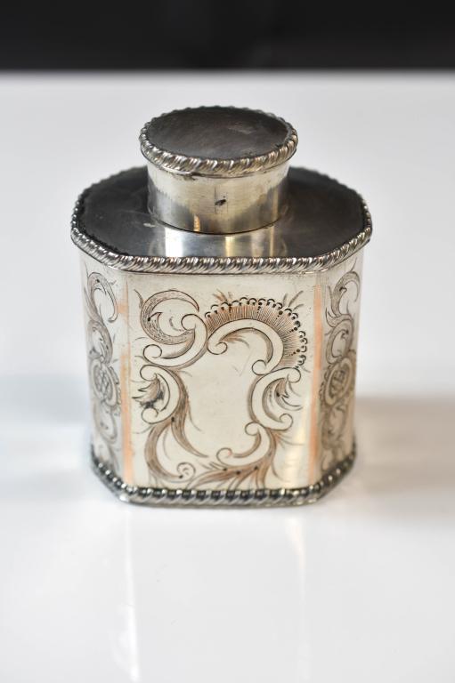 Antique English Silver Plate Tea Caddy (1 of 8)