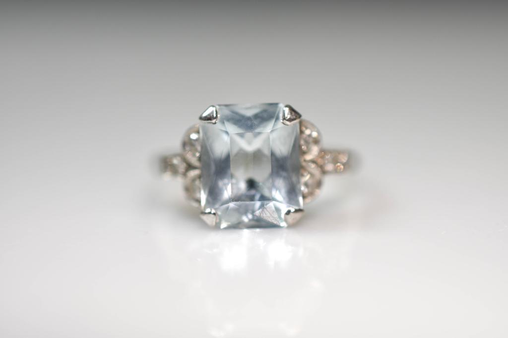 Platinum And Aquamarine Ring (1 of 3)