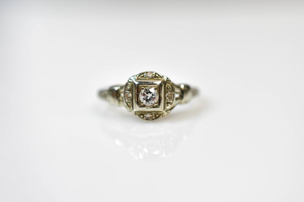 Antique Diamond Engagement Ring (1 of 4)