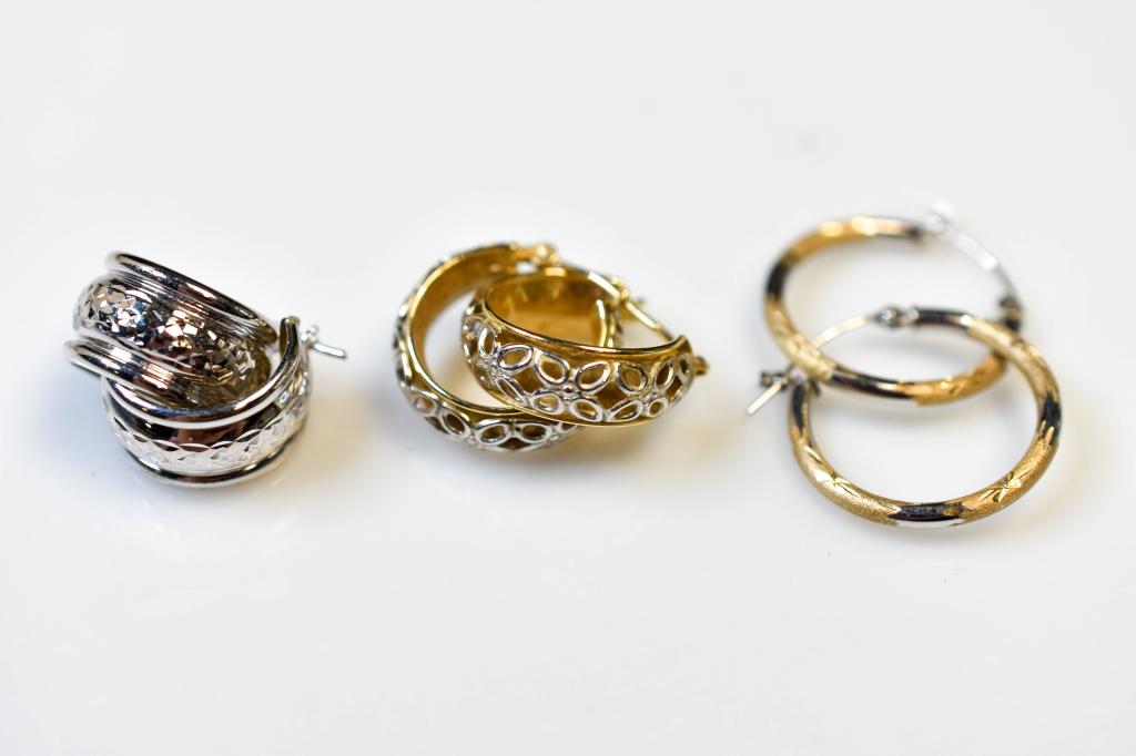 3 Pair Of Gold Hoop Earrings (1 of 5)