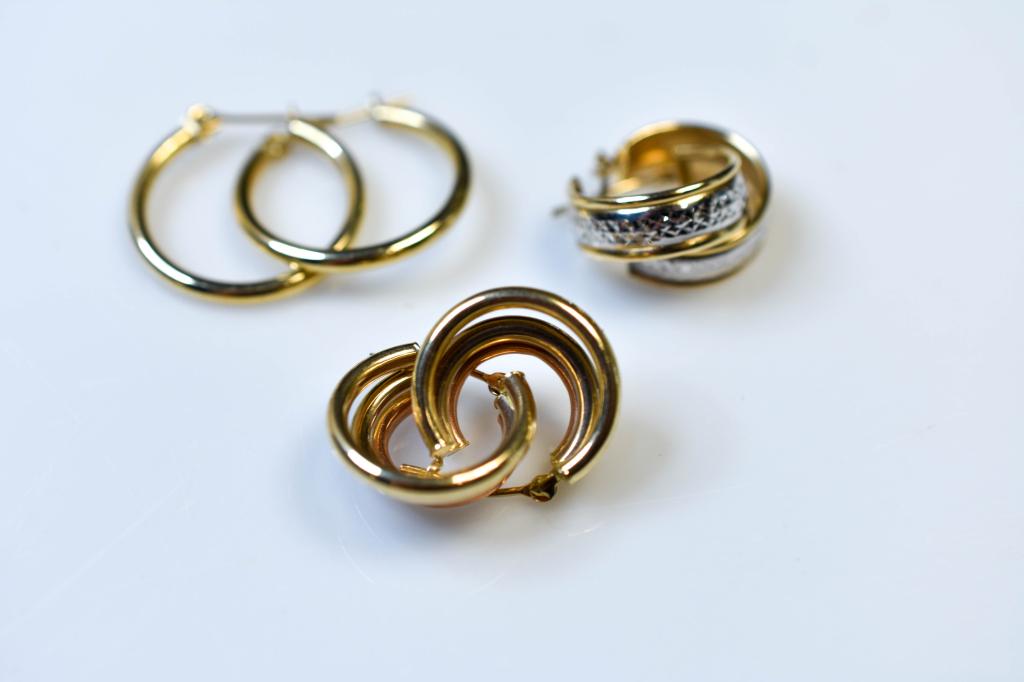 3 Pair Of Gold Hoop Earrings (1 of 5)