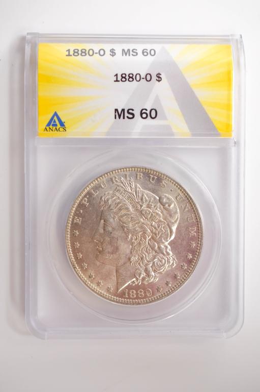 1880-0 Morgan Silver Dollar $ Ms60 (1 of 3)