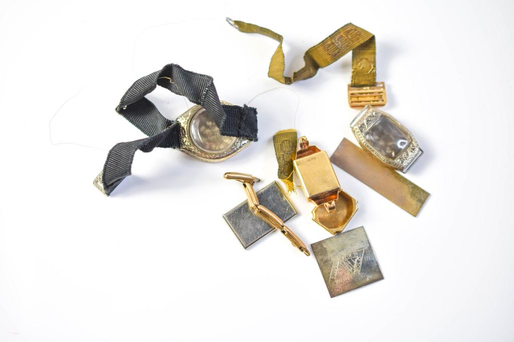 14k gold metallic bullion thread embroidery watch band (1 of 7)