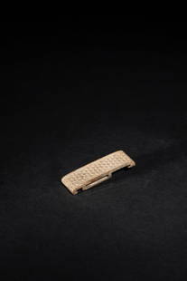 A WHITE JADE SCABBARD SLIDE, HAN DYNASTY: 漢 白玉榖紋劍璏A WHITE JADE SCABBARD SLIDE, HAN