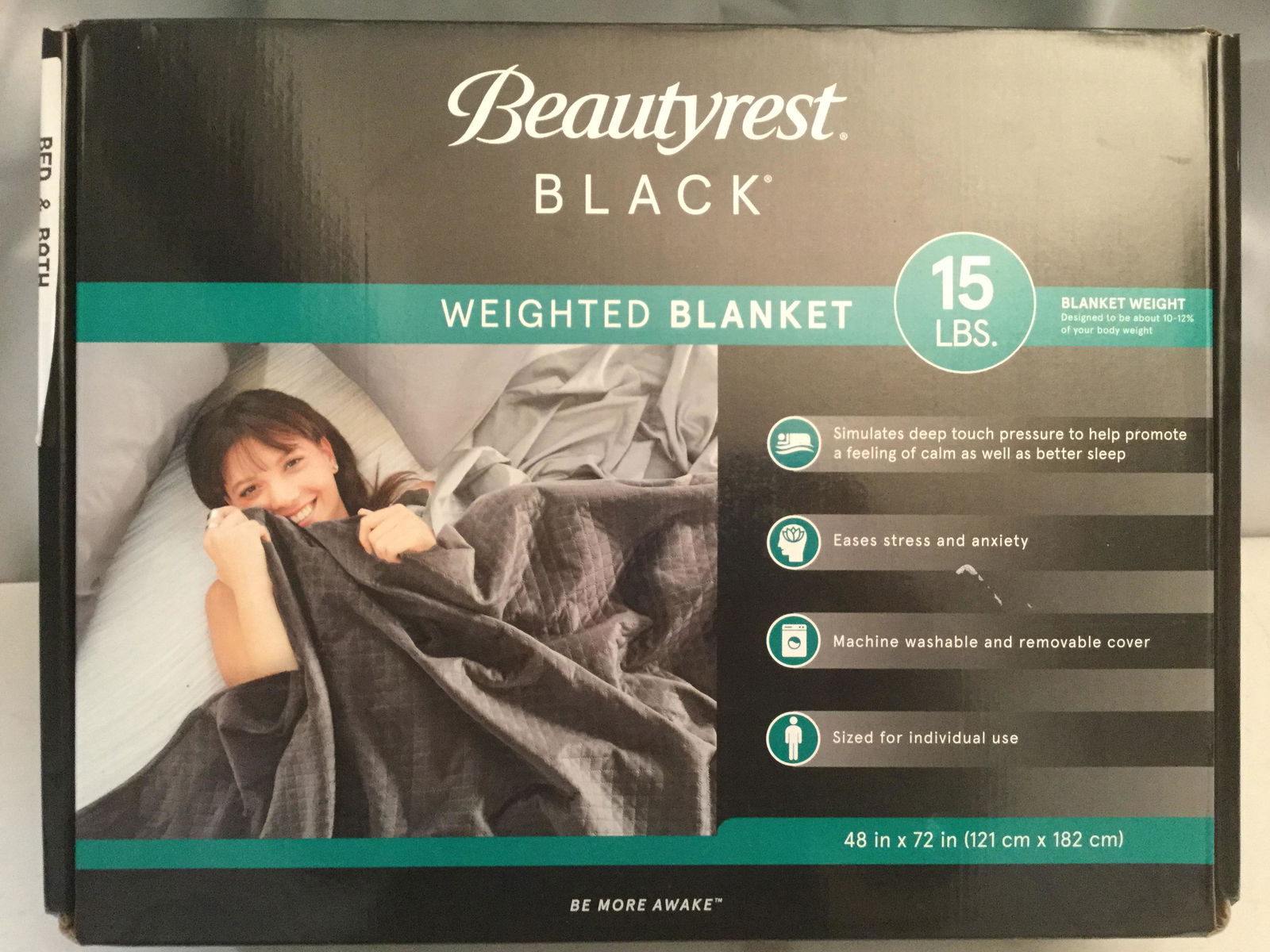 Beauty Rest Weighted Blanket Beige 15lbs (1 of 1)