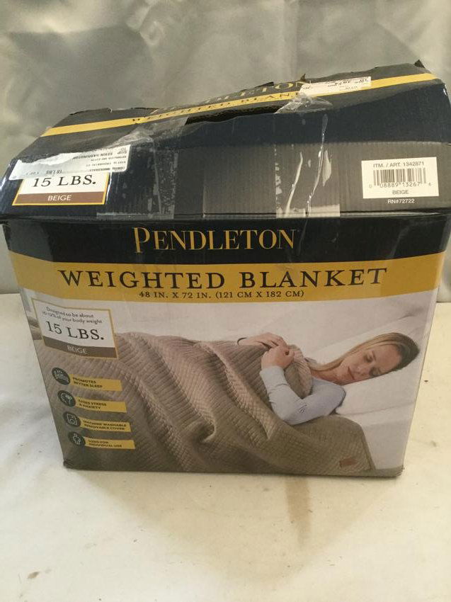 Pendleton Weighted Blanket Beige 15lbs (1 of 1)