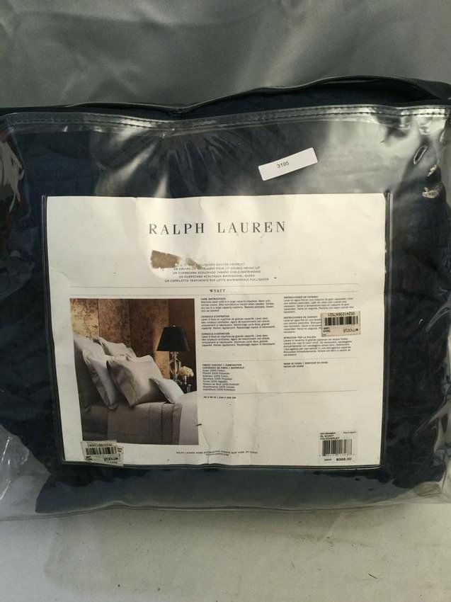Ralph Lauren Blue Full/Queen Quilted Coverlet (1 of 1)