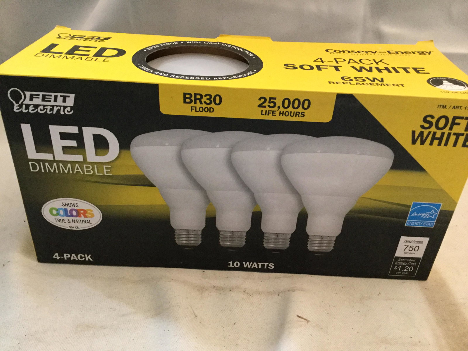 FEIT LED Dimmable BR30 Flood Lignts 4 Pack: Lighting
