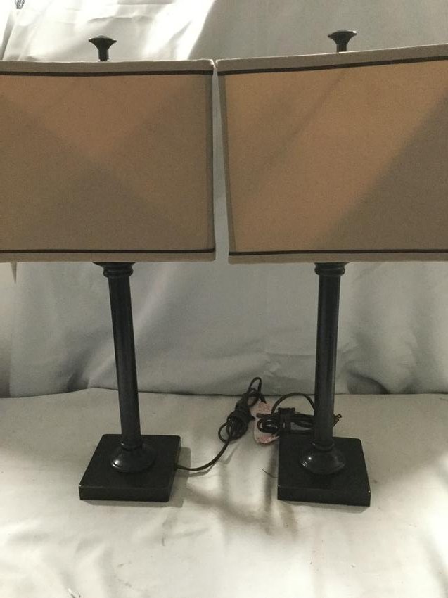 2 PCS Lamp Set Brushed Bronze Table Lamps (1 of 1)