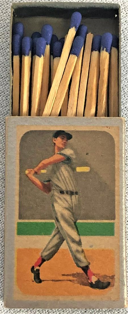 1955 TED WILLIAMS MATCH BOX: VINTAGE 1955 TED WILLIAMS MATCH BOX - OHIO BLUE TIP MATCHES OHIO MATCH CO.