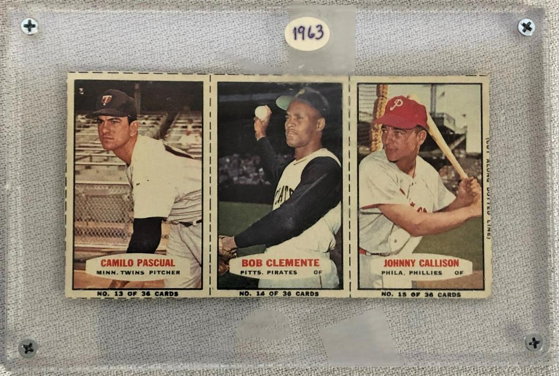 1963 BAZOOKA BASEBALL CARDS: 1963 BAZOOKA BUBBLE GUM BOX CUT-OUT BASEBALL CARDS
