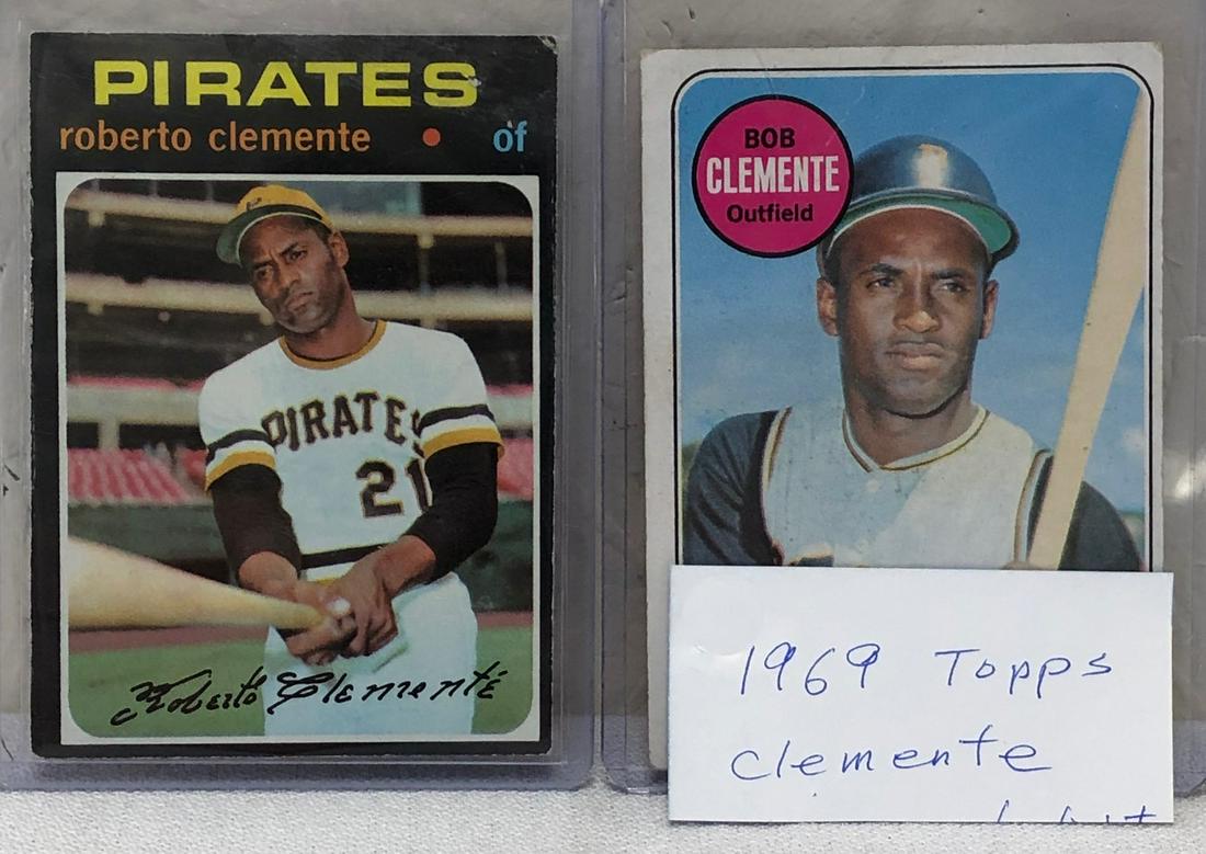 LOT 2 TOPPS ROBERTO CLEMENTE BASEBALL CARDS: LOT 2 TOPPS ROBERTO CLEMENTE BASEBALL CARDS - 1969, 1971