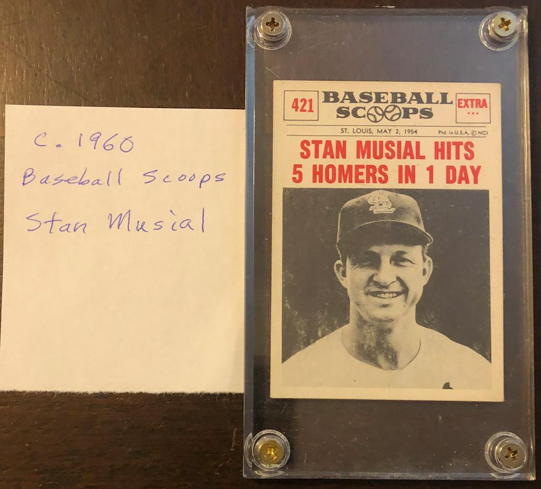 C. 1960 STAN MUSIAL BASEBALL SCOOPS COLLECTOR CARD: C. 1960 STAN MUSIAL BASEBALL SCOOPS COLLECTOR CARD