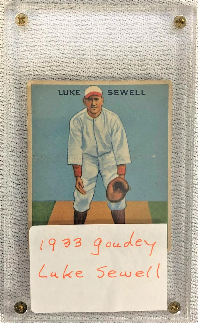 1933 GOUDEY LUKE SEWELL #114 BASEBALL CARD: BIG LEAGUE CHEWING GUM / GOUDEY GUM CO. BOSTON