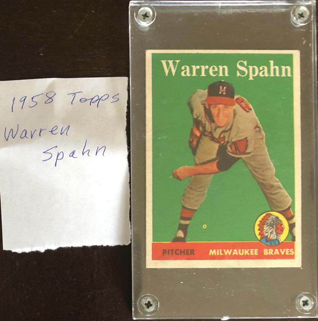 1958 TOPPS WARREN SPAHN BASEBALL CARD: 1958 TOPPS WARREN SPAHN BASEBALL CARD