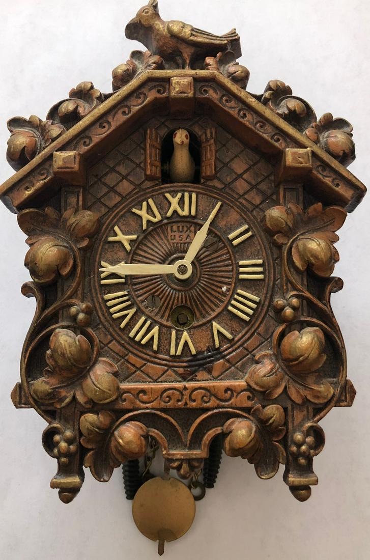 LUX ANIMATED BOBBING BIRD CUCKOO STYLE PENDULETTE CLOCK May 16, 2020