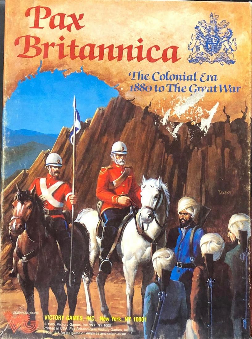 VINTAGE PAX BRITANNICA MILITARY GAME IN ORIGINAL BOX: COMPLETE AND NEVER USED / PLAYED..."THE COLONIAL ERA 1880 TO THE GREAT WAR" IN ORIGINAL BOX - VICTORY GAMES INC. NEW YORK, N.Y.