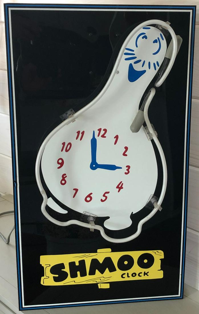 VINTAGE ONE OF A KIND SCHMOO NEON SIGN - LATE 1970'S: ONE OF A KIND MADE FOR THE COLLECTOR OF THE LUX CLOCKS WE'RE OFFERING…MADE IN THE LATE 1970'S / EARLY 1980'S