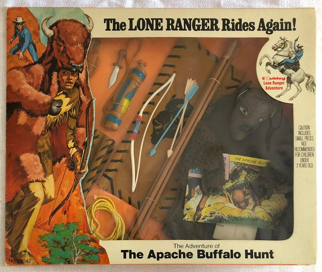 HUBLEY LONE RANGER TOY SET IN ORIGINAL BOX: NEW OLD STOCKâ€¦UNOPENED - "THE APACHE BUFFALO HUNT" #23642