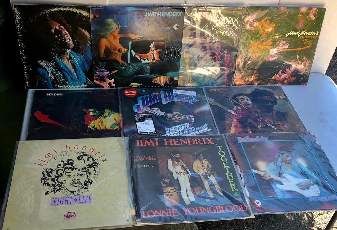 LOT 10 JIMI HENDRIX RECORDS / ALBUMS / VINYLS: ALL 10 ALBUMS IN SLEEVES