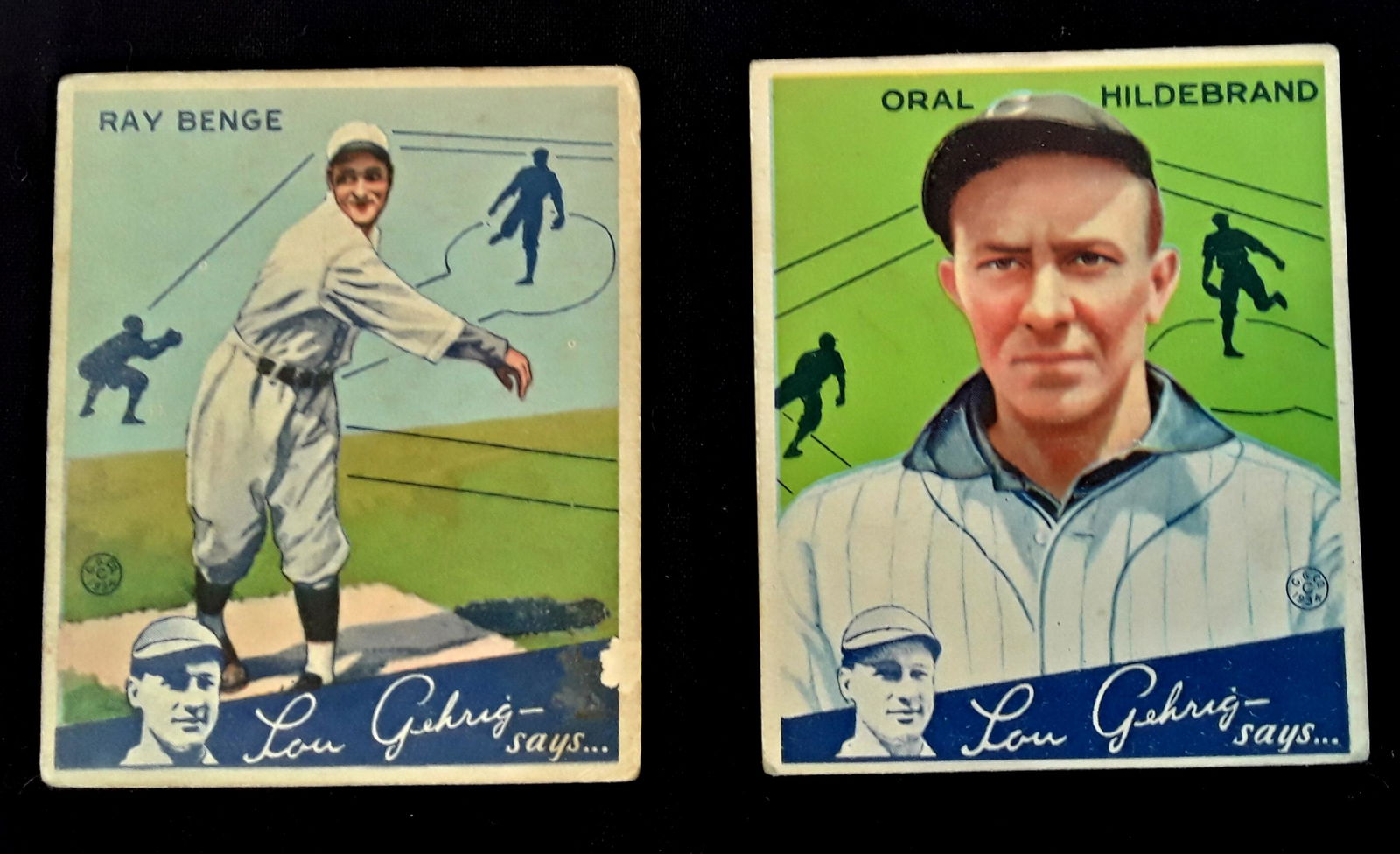 LOT 2 GOUDEY 1934 BASEBALL CARDS (1 of 3)