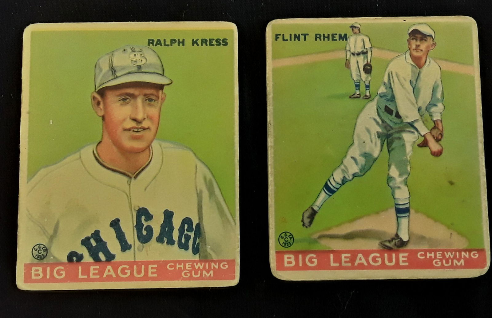 LOT 2 GOUDEY 1933 BASEBALL CARDS (1 of 3)