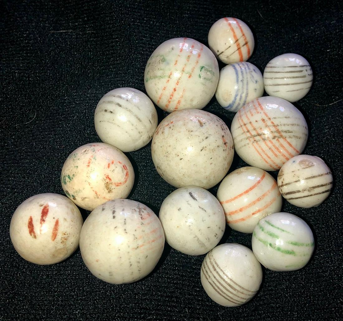 LOT 15 19TH C. CHINA MARBLES (1 of 5)