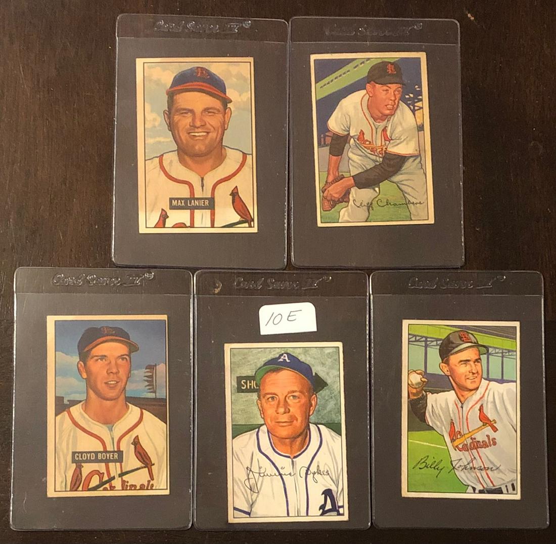 LOT 5 BOWMAN 1951, 1952 BASEBALL CARDS (1 of 7)