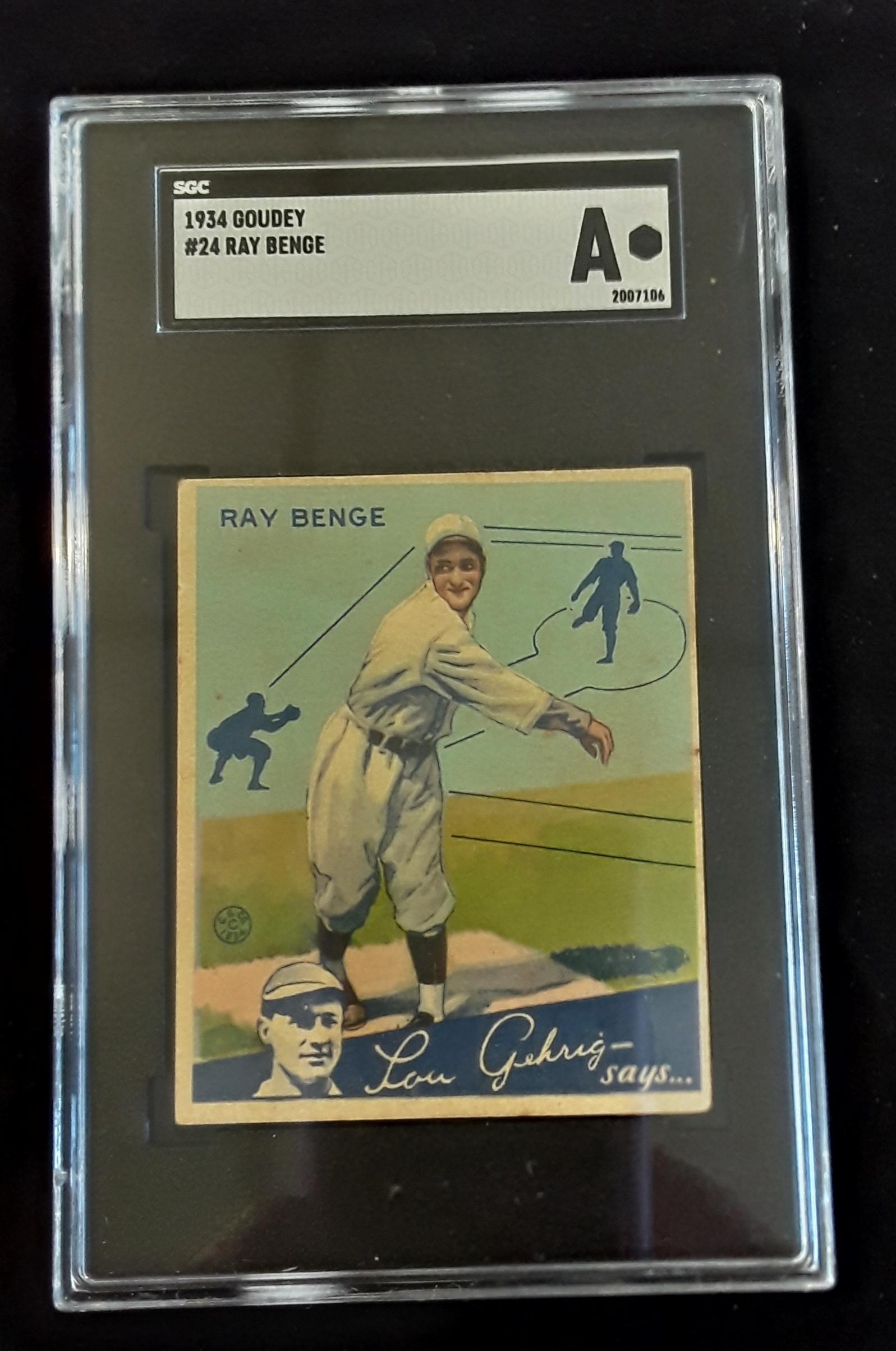 GRADED 1933 GOUDEY RAY BENGE BASEBALL CARD (1 of 2)