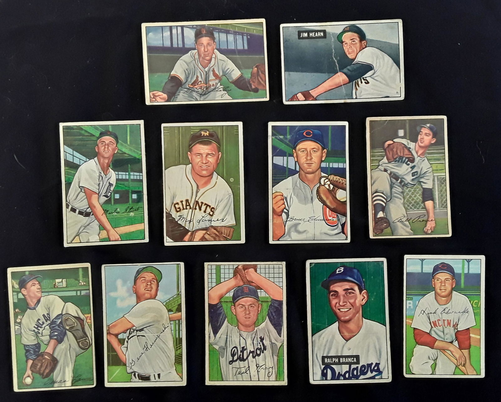 LOT 11 BOWMAN EARLY 1950'S BASEBALL CARDS (1 of 12)